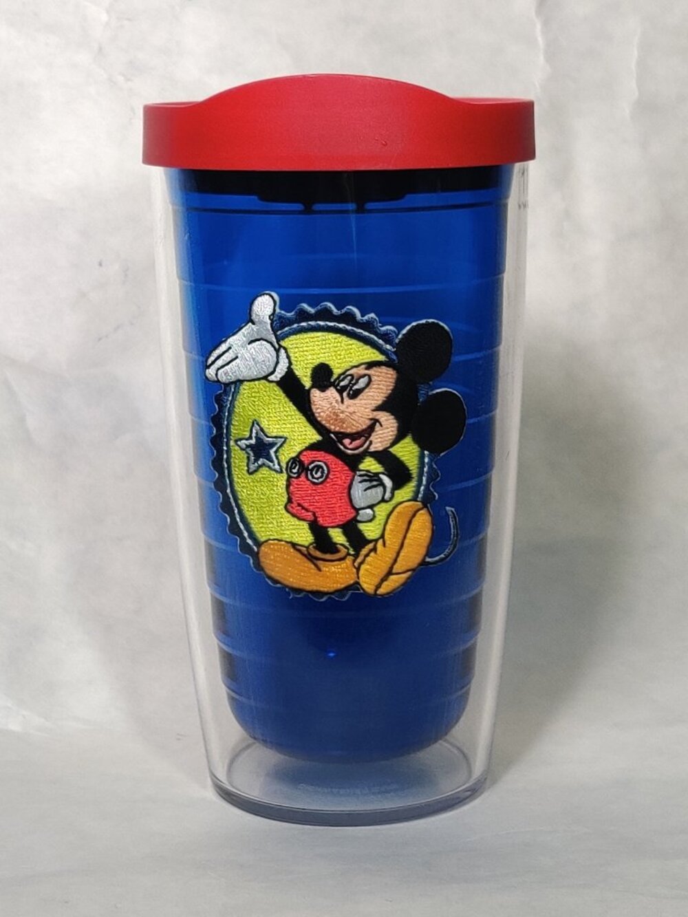 Disney Parks Tervis Mickey Mouse Patch Tumbler Mug Acrylic Travel To Go Lid 16oz
